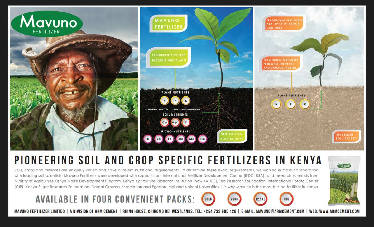ARMMAVUNO's tweet photo. Mavuno  pioneers of crop and specific fertilizers in Kenya https://t.co/XRLYr9O08Y