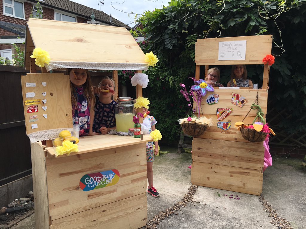 Happy to bring my new homemade lemonade stand to life today and fundraise again
