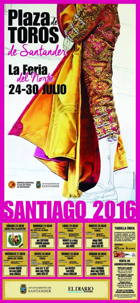 PasionTaurinJMM's tweet photo. Comienza nuestra Feria #santander2016 
Q embista la suerte para todos y disfrutemos. #Arte #duende #pureza #pasión https://t.co/1828lE9Cpg