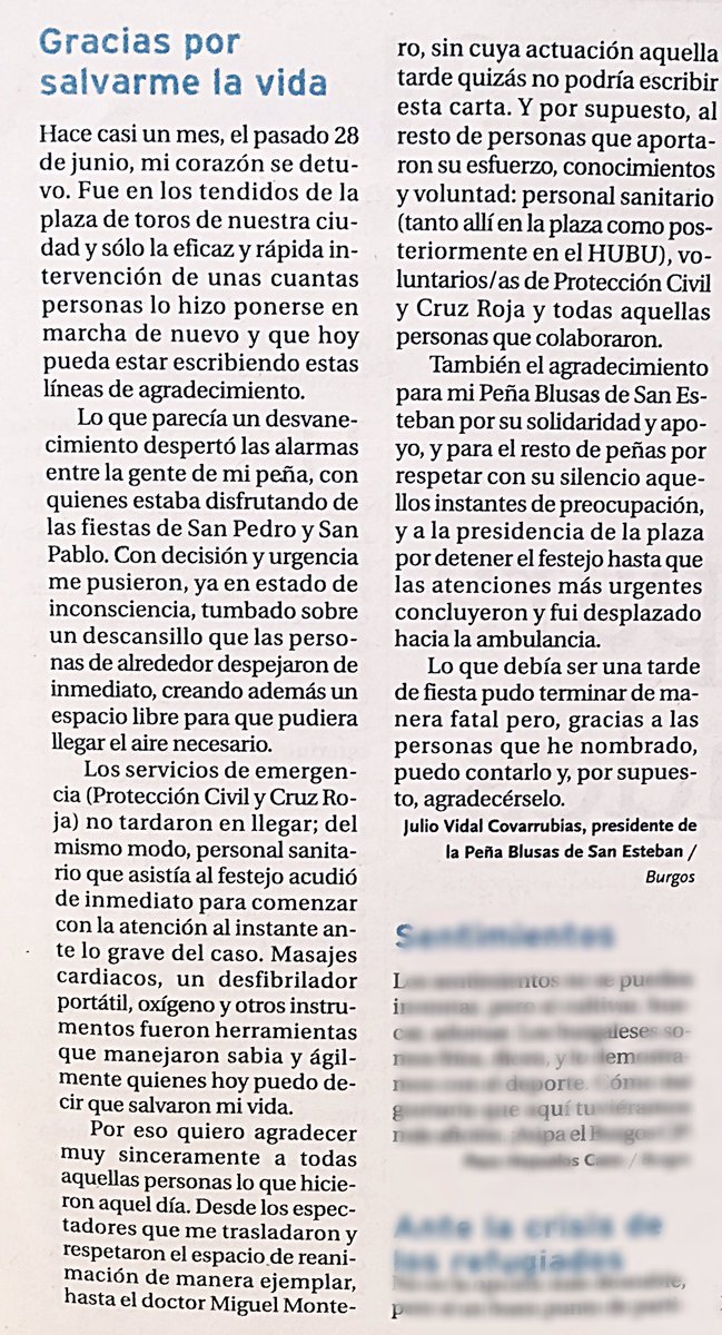 Hoy, con una carta en <a href="/diariodeburgos/">Diario de Burgos</a>, nuestro Presi da las gracias. Y en la Peña nos sumamos a su agradecimiento.