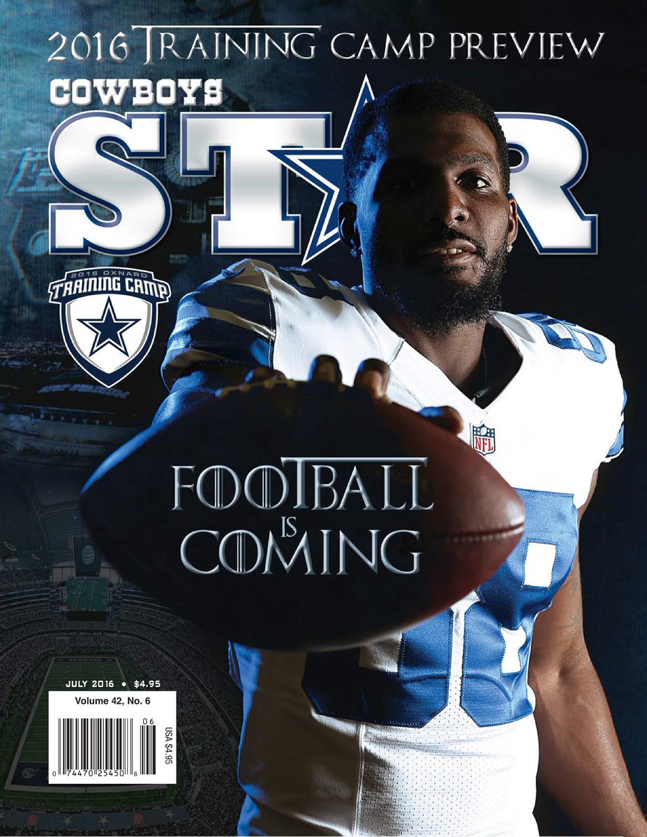 dallascowboys's tweet photo. 4 days until #CowboysCamp! It's time to brush up on all things Cowboys with @DCStarMagazine https://t.co/Tn1DvGzQo1 https://t.co/w7jo4cjVHK