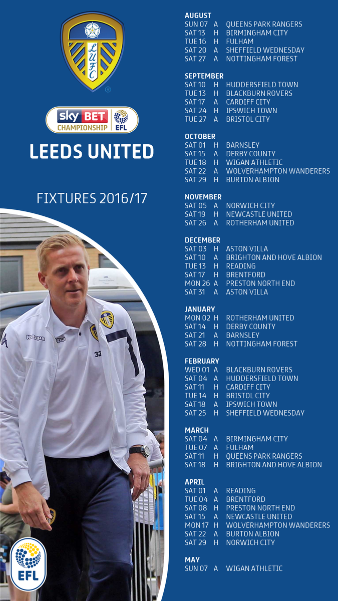 LUFC's tweet photo. Just two weeks until #lufc's @SkyBetChamp season begins. Don't miss a minute at Elland Road: https://t.co/TkuStj7wDN https://t.co/dd7FzclGwj