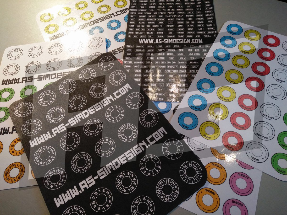 Astroxyn's tweet image. Some of our 2016 labels ! Rotary 12P / Encoders / ETC ... Everything is possible. #asdesign #simracing