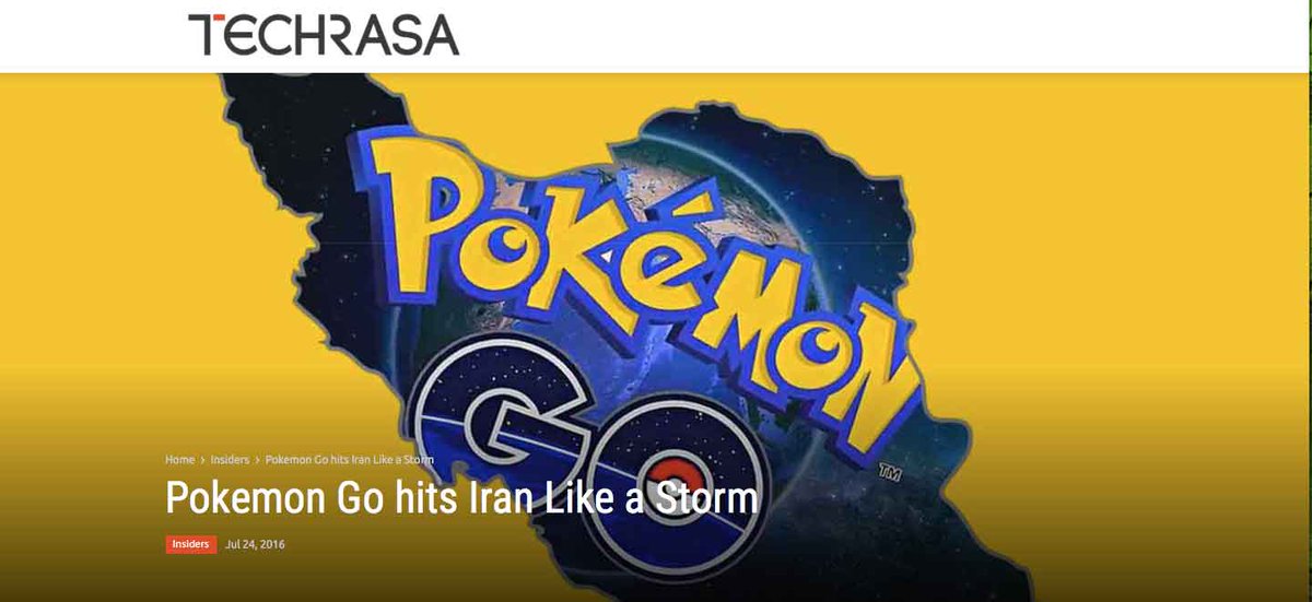 TechRasaCom's tweet photo. Pokemon Go hits Iran Like a Storm https://t.co/snWSzGdMKs via @techrasacom #PokemonGo #PokemonGoIran https://t.co/nhvE6Efv8K