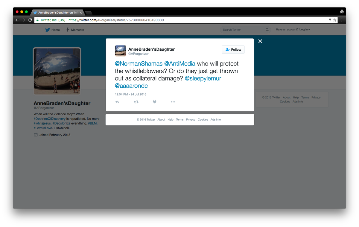 sleepylemur's tweet photo. @ARorganizer @NormanShamas @aaaarondc was this reply was "#DeThreaded" from @AntiMedia's? https://t.co/QYrPJm6mJO https://t.co/nsRJuVomIb