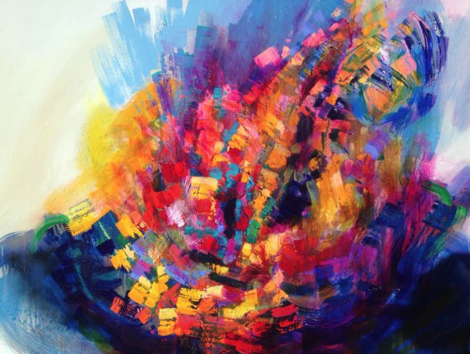 Latest: "Solar Vortex" #abstractart #AbstractExpressionism #art #acrylics #colour #abstractpainting