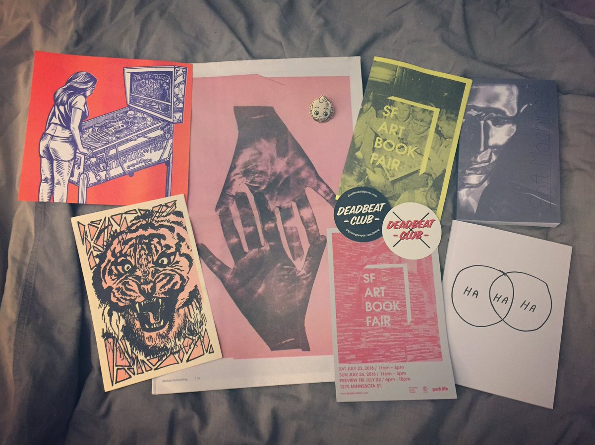 TheJunTheory's tweet photo. Spoils from the SF Art Book Fair πππ #sfartbookfair #independentpress #zines #art #deadbeatclub #tinysplendor https://t.co/m1K3NRcX9O