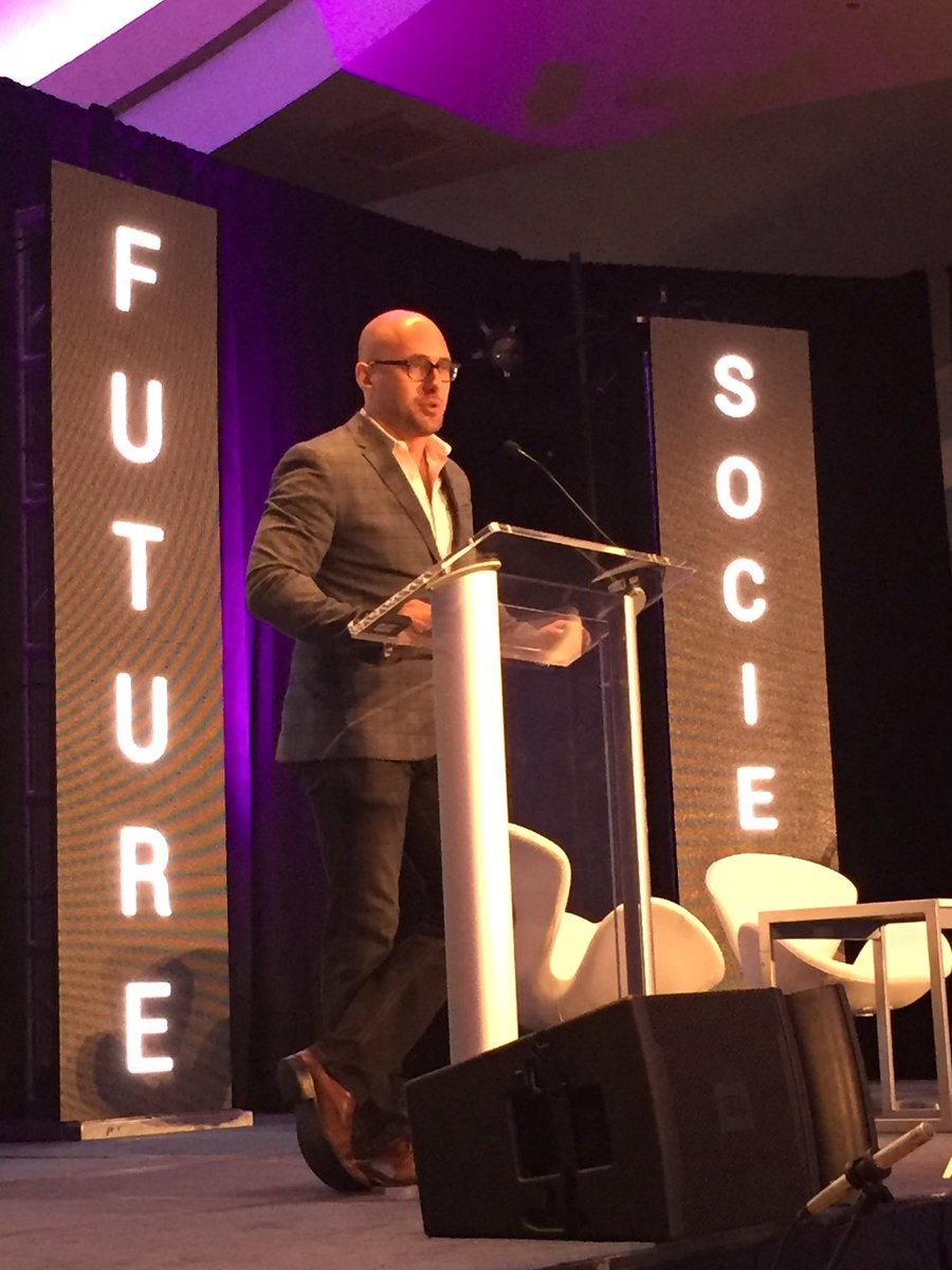 Board member <a href="/JaredWeinerNYC/">Jared Weiner</a> introduces <a href="/waynepacelle/">Wayne Pacelle</a> at #WorldFuture2016