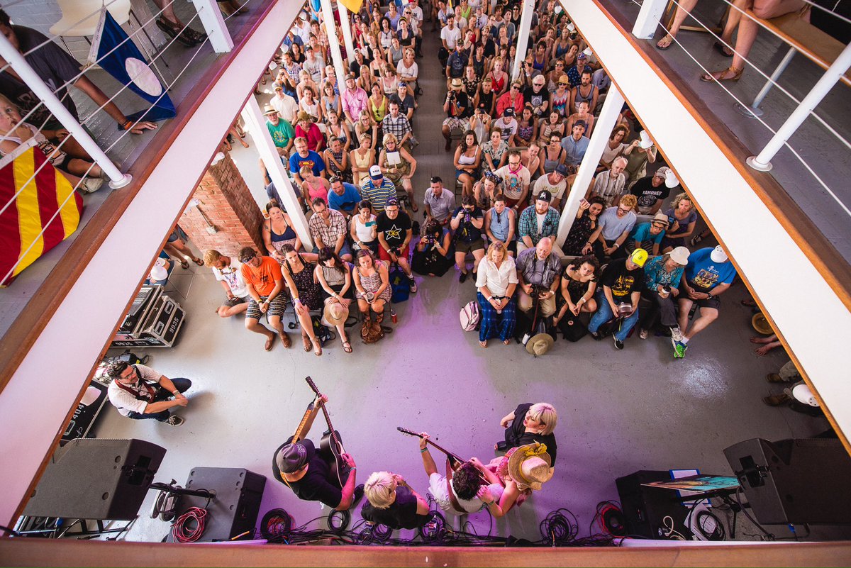 Surprise guests <a href="/ilovelucius/">Lucius</a> and <a href="/shovelsandrope/">Shovels & Rope</a> showed up at #newportfolk yesterday.(📷: <a href="/adamkissick/">Adam Kissick</a>)