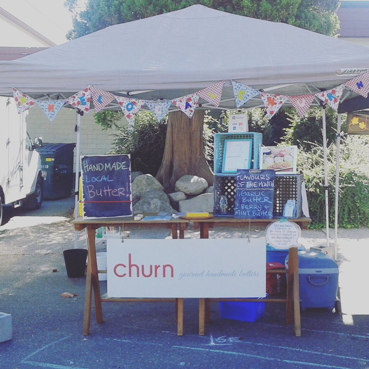 Come get butter today at Mt. Pleasant Farmer's Market. Perfect for bbq season! <a href="/VanMarkets/">Vancouver Farmers Markets</a> #mtpleasantfm
