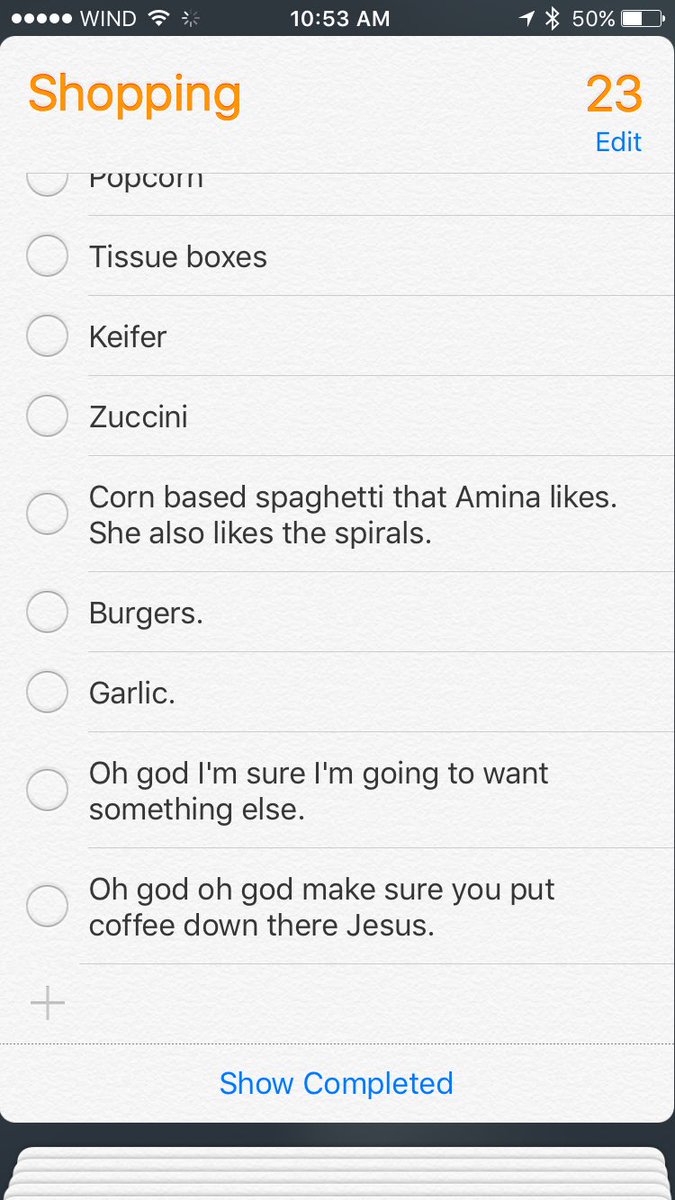 chris_fedak's tweet photo. Today's grocery list. https://t.co/xvEEjptNWV