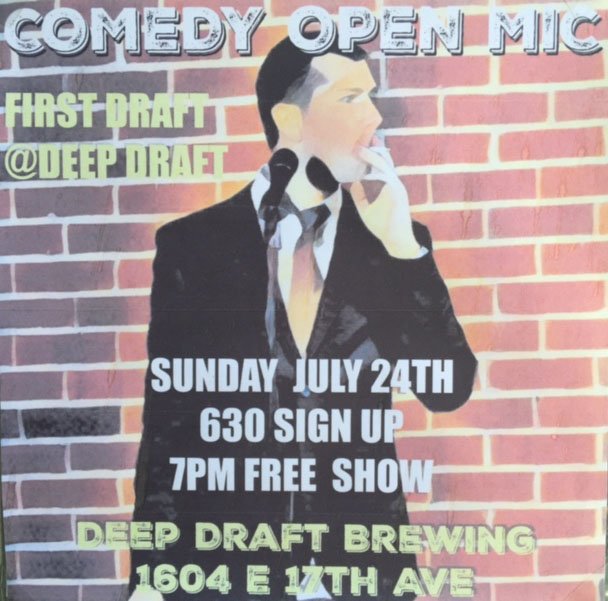 DeepDraftBrew's tweet image. Calling all comedians; it's open mic night! Signups @ 6:30, show's @ 7 - Get discovered + $1 off our great drafts!