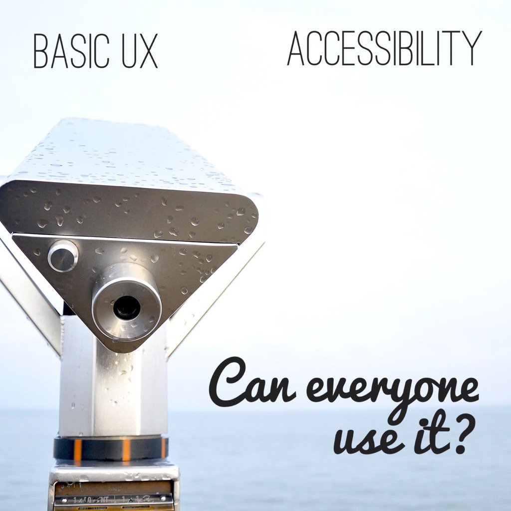 BASICUX's tweet photo. BASIC UX - Accessibility. Can everyone is it? #basicux #uxdesign #everyoneisbetter https://t.co/nv71kTv9tZ