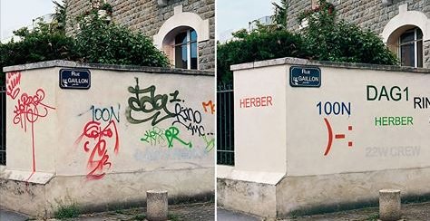 NatasiaGascon's tweet photo. #ArtGoneTooFar French #Artist #MathieuTremblin re-does #graffiti, making it legible https://t.co/1xEqLoDGwi https://t.co/Z0hHOkjnPg