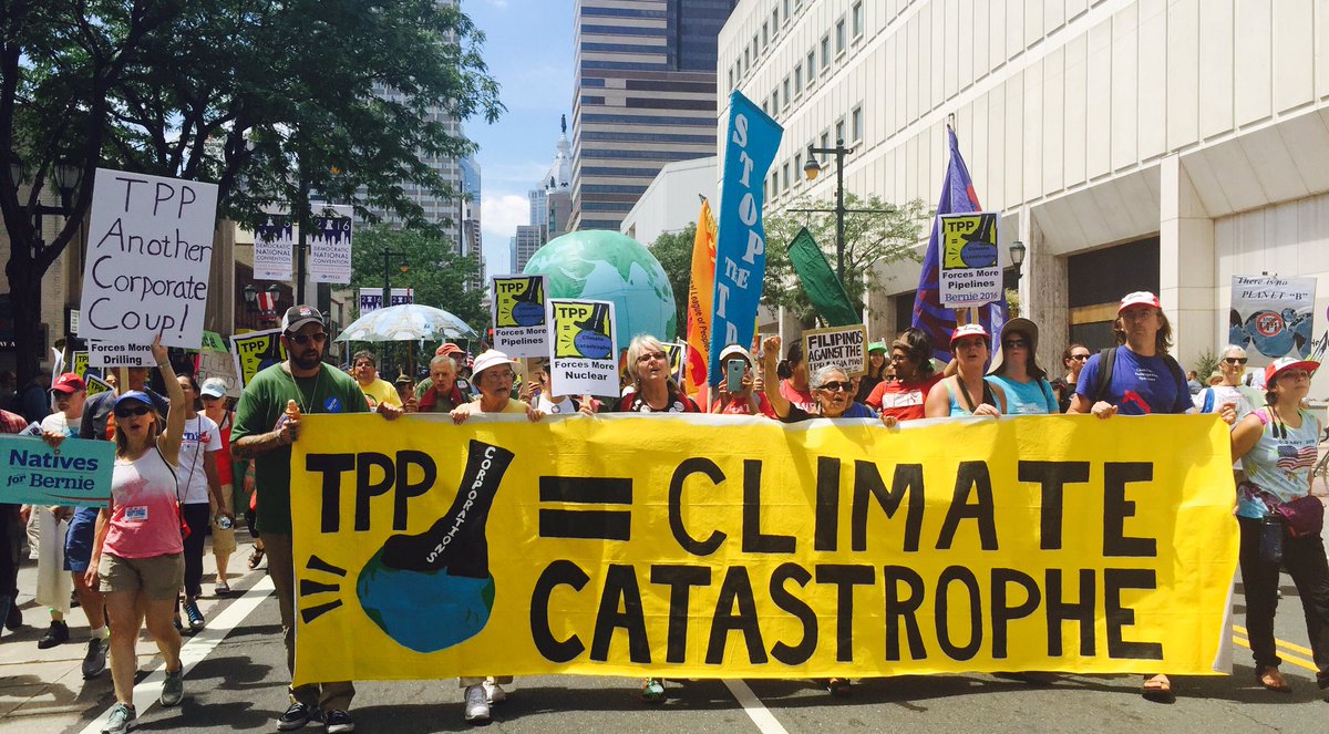 democracynow's tweet image. Happening now: Thousands march for clean energy in Philadelphia #DNCinPHL #CleanEnergyMarch