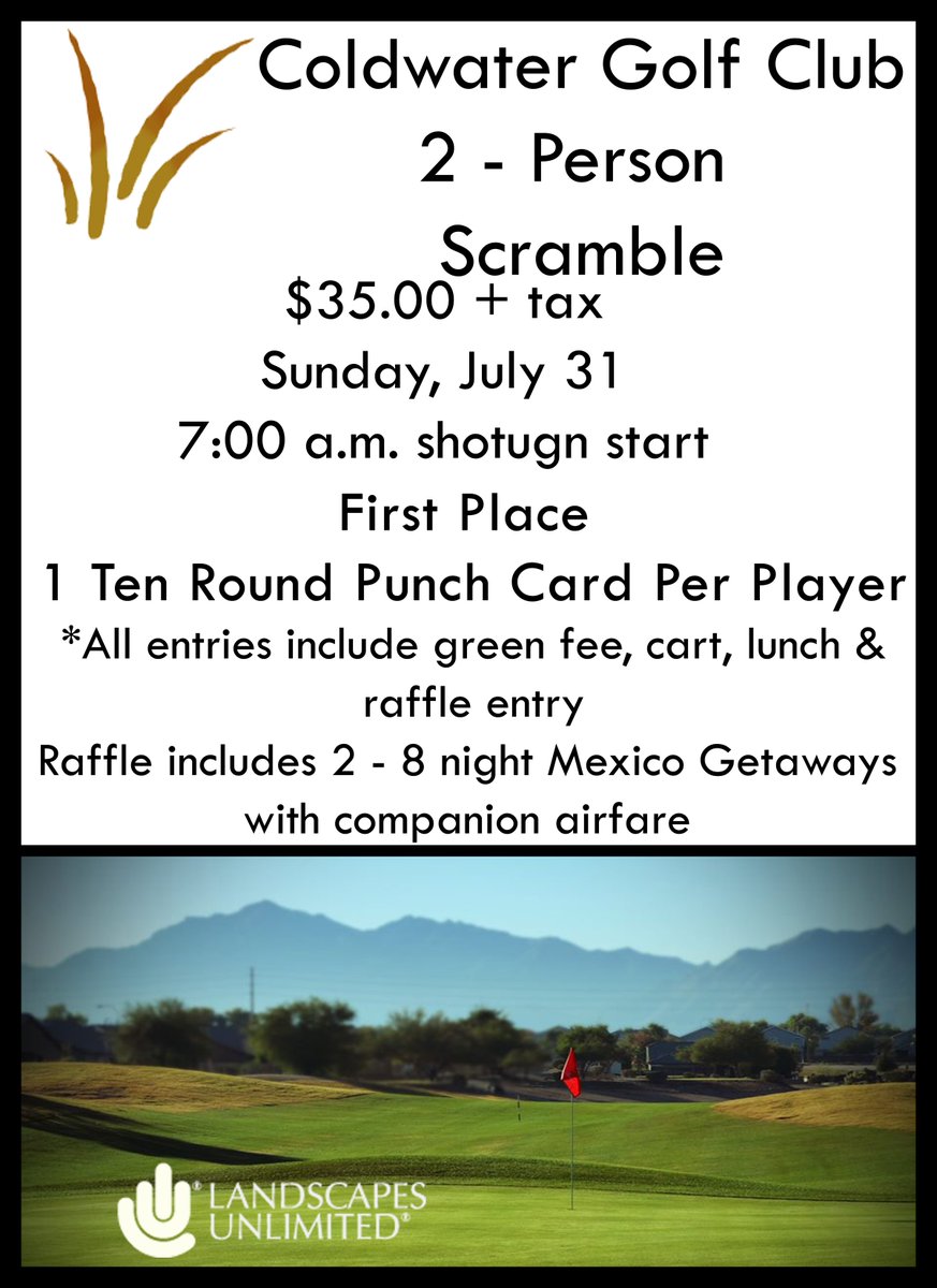 ColdwaterGC's tweet image. Limited Spots Available! Sign Up Today! 
ow.ly/btfs302yoqc
#mexicogetaway #coldwaterscramble