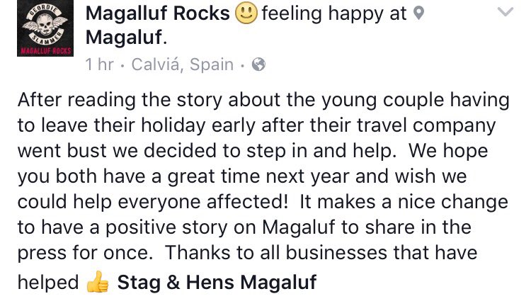 magallufrocks's tweet image. Nice to help this couple and generate some positive press for a change in Magaluf facebook.com/magallufrockso…