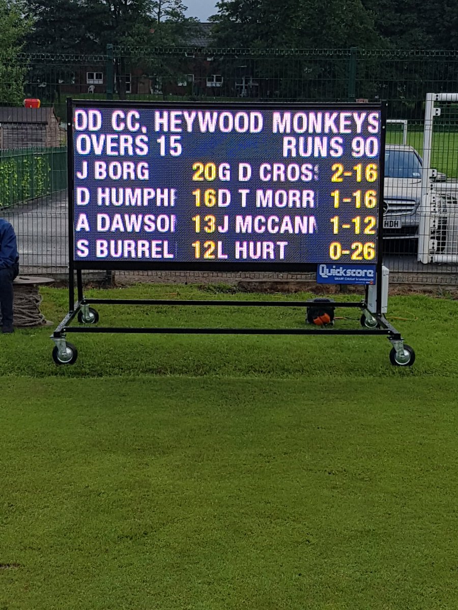 quickscoreltd's tweet image. @HeywoodCC  90/5 in their 15 over match final vs @CliftonCC @GtrMcrCricket #Quickscore @WoodbankCC