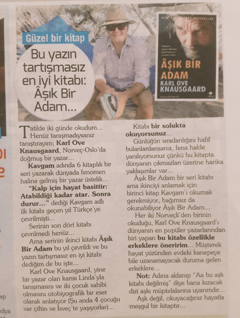 Bugün <a href="/cengizsemercio/">cengiz semercioglu</a> Hürriyet Kelebek'te Aşık Bir Adam'ı yazmış. #Knausgaard