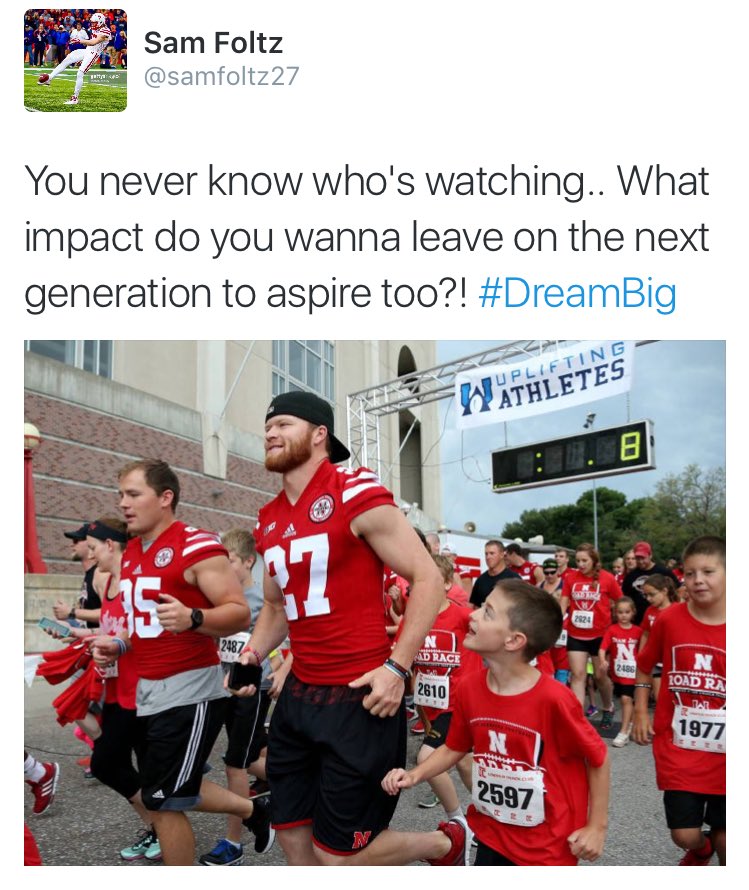 HuskerFootball's tweet photo. We love you @samfoltz27. 

You've left a powerful impact on all of us. 

#RIP27 https://t.co/xeM2fvcB86