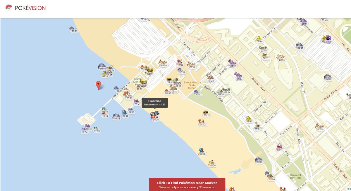 Boytiful's tweet photo. @PokeVisionGo  Blastoise ! at Santa Monica https://t.co/sBBodyNftQ