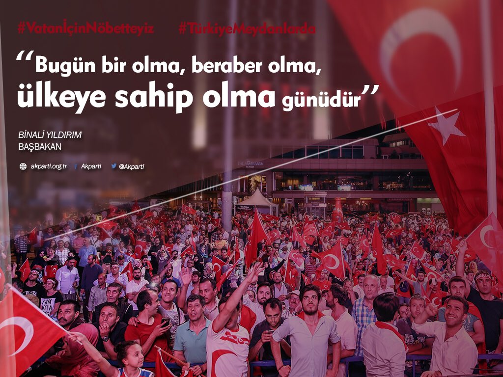 "Bugün bir olma beraber olma, ülkeye sahip olma günüdür." #81İlTekYürek #BizTürkiyeyiz