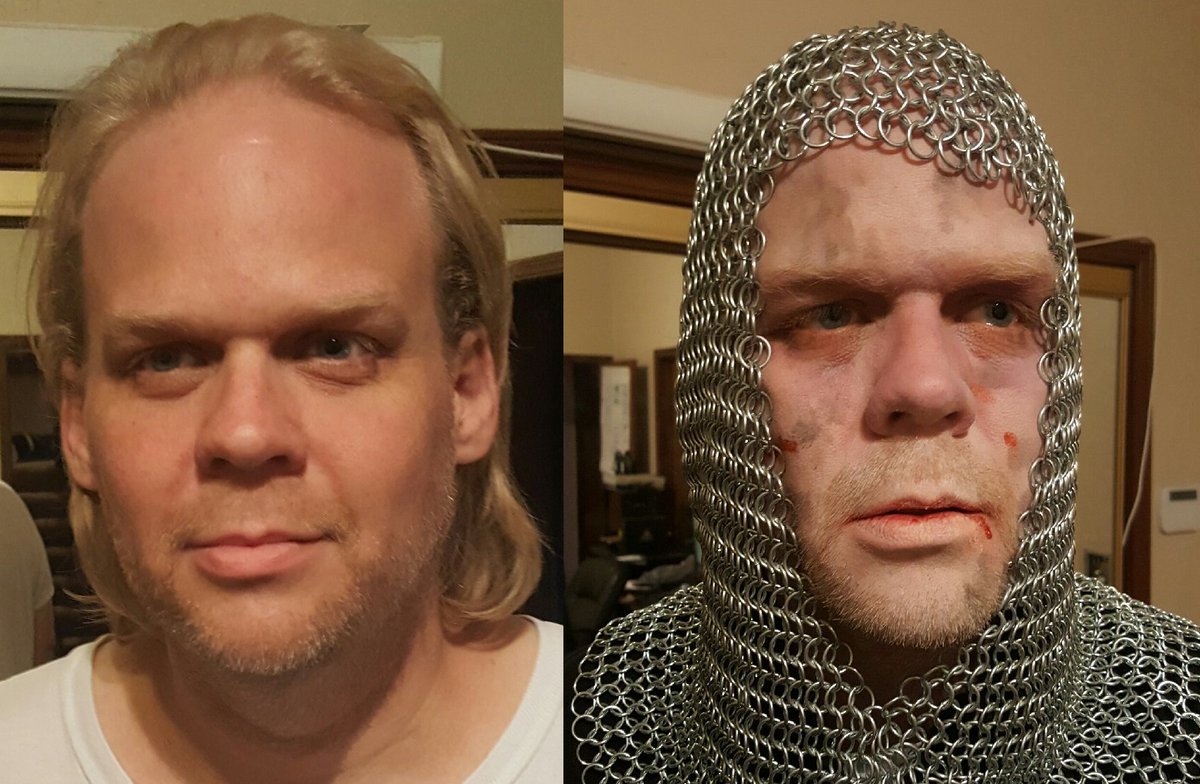 DirJAForbes's tweet photo. .@JoeOBP tested a dying look on @DirJAForbes for our #scifi #film! @OBrotherPics #filmmaking #makeup #beautiful https://t.co/Zzkm3kF8Xg