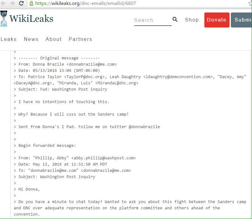CNN's Donna Brazile interim DNC Chair also in #dncleaks