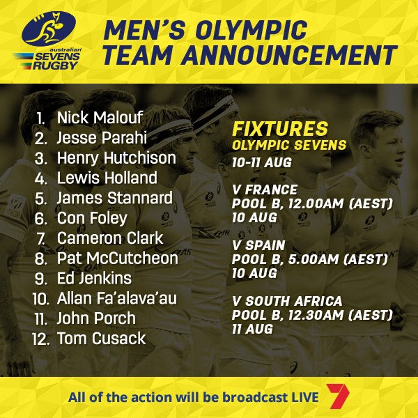 The 12-man #Aussie7s squad that will represent the country <a href="/Rio2016_en/">Crear una App</a> in the Olympics plus kick off times (AEST)