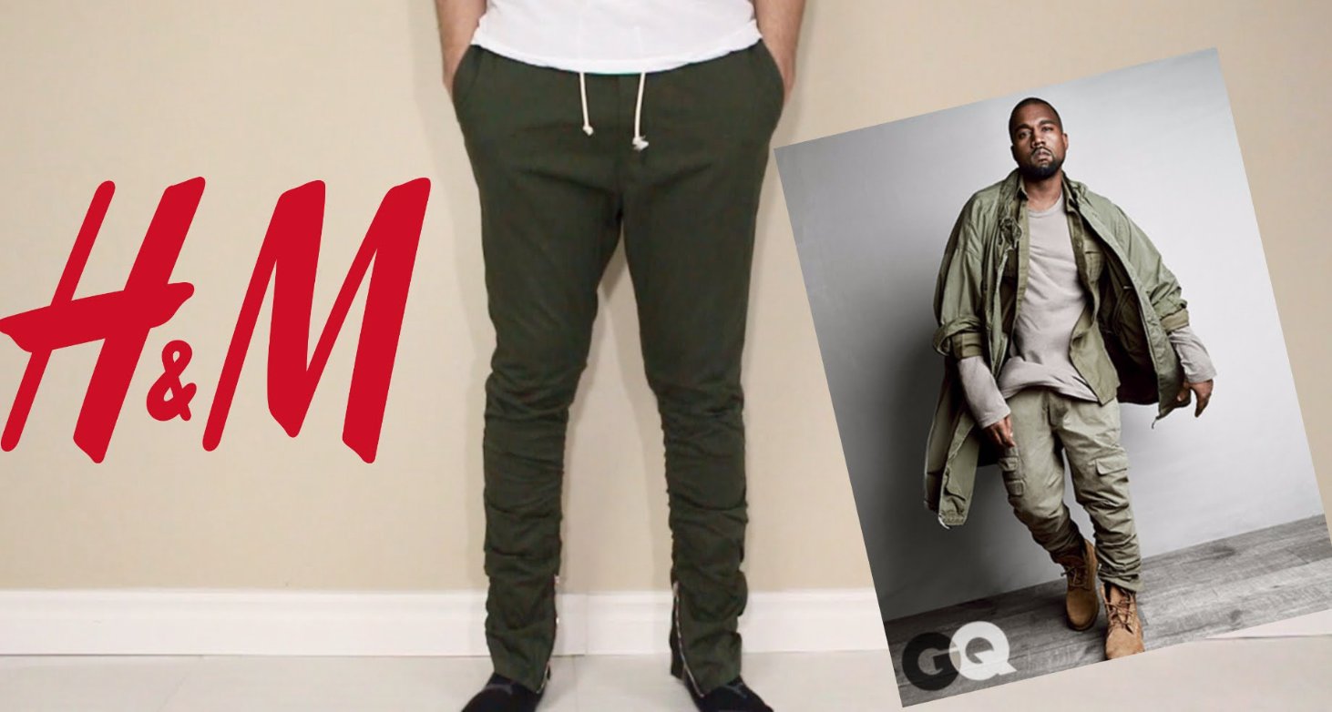 cotton twill joggers with zippers
