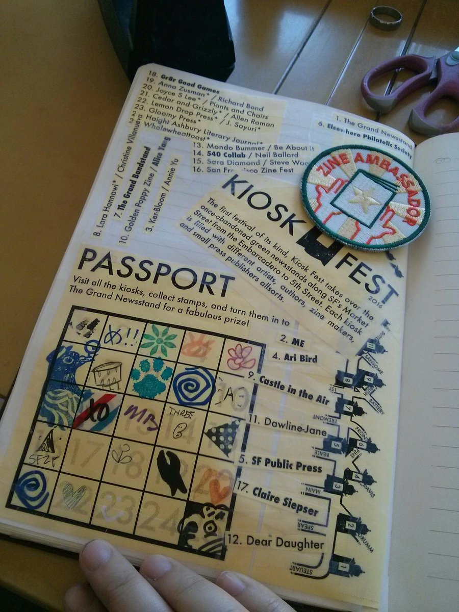 PollyMatronic's tweet photo. A delightful day at #KioskFest, preserved in my notebook. @philatelicism a highlight. Check out my fabulous prize! https://t.co/yhRecDr0Nc