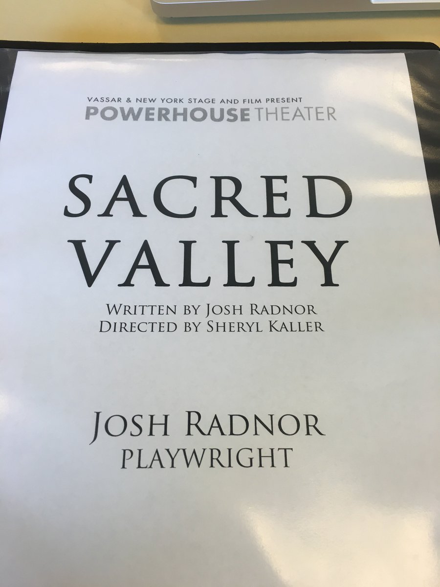 JoshRadnor's tweet photo. Huge thanks to @NYStageandFilm for giving my play “Sacred Valley” such a glorious reading yesterday. https://t.co/7qXOxRDpQj