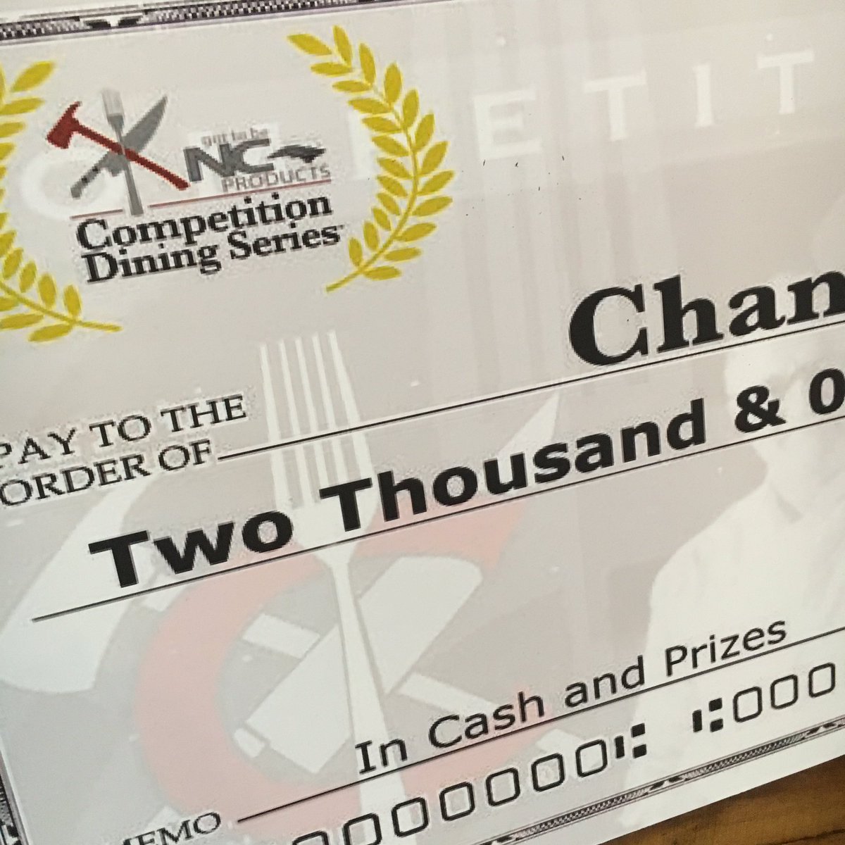 TriBizRetail's tweet image. The big check is here! Who is going to take this bad boy home tonight? #compdiningnc