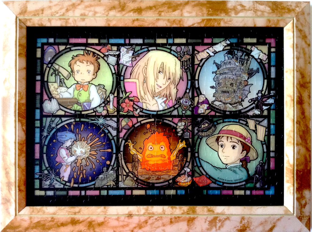 208ピース、ステンドグラス風ジブリアートクリスタルジグソーハウルの