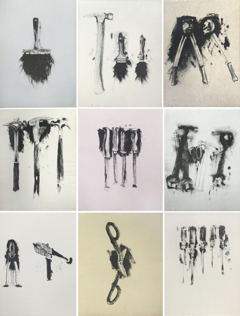 Untitled (Tools) (complete portfolio of 9 works), 20×26in, Sold for $11,400 USD #jimdine auctionclub.com/public/histori…