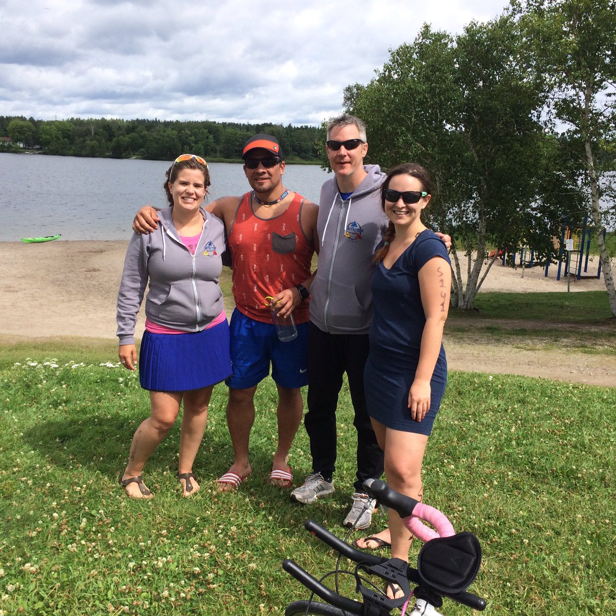 TrifactorTris's tweet photo. The group minus one at the Kenora Borealis race this afternoon. Thanks to all the volunteers and organizers. https://t.co/MBI5VtjhbM