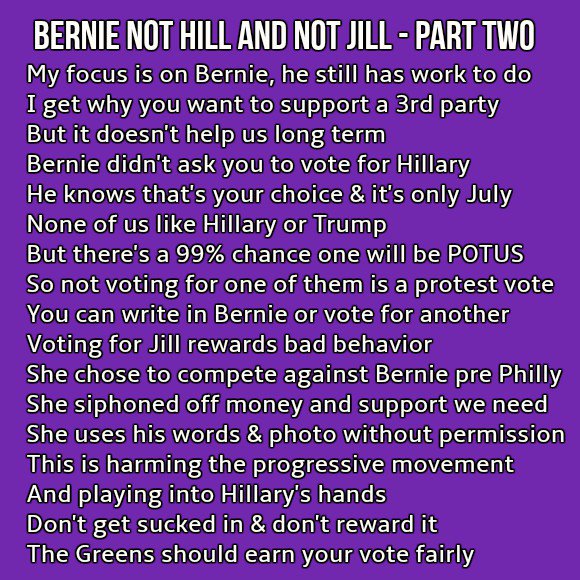 FreedomFriesInc's tweet photo. @WeLoveBernie1 so many factual errors here. He didn't concede. #NeverJill #JillScam https://t.co/Iugj4vWMIb