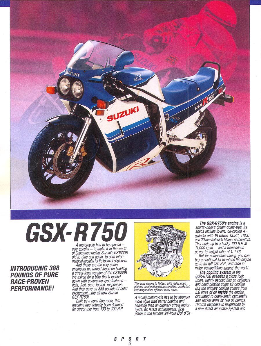 当時物 カタログ GSX-R750 海外モデル 100PS 1986(スズキ)｜売買された