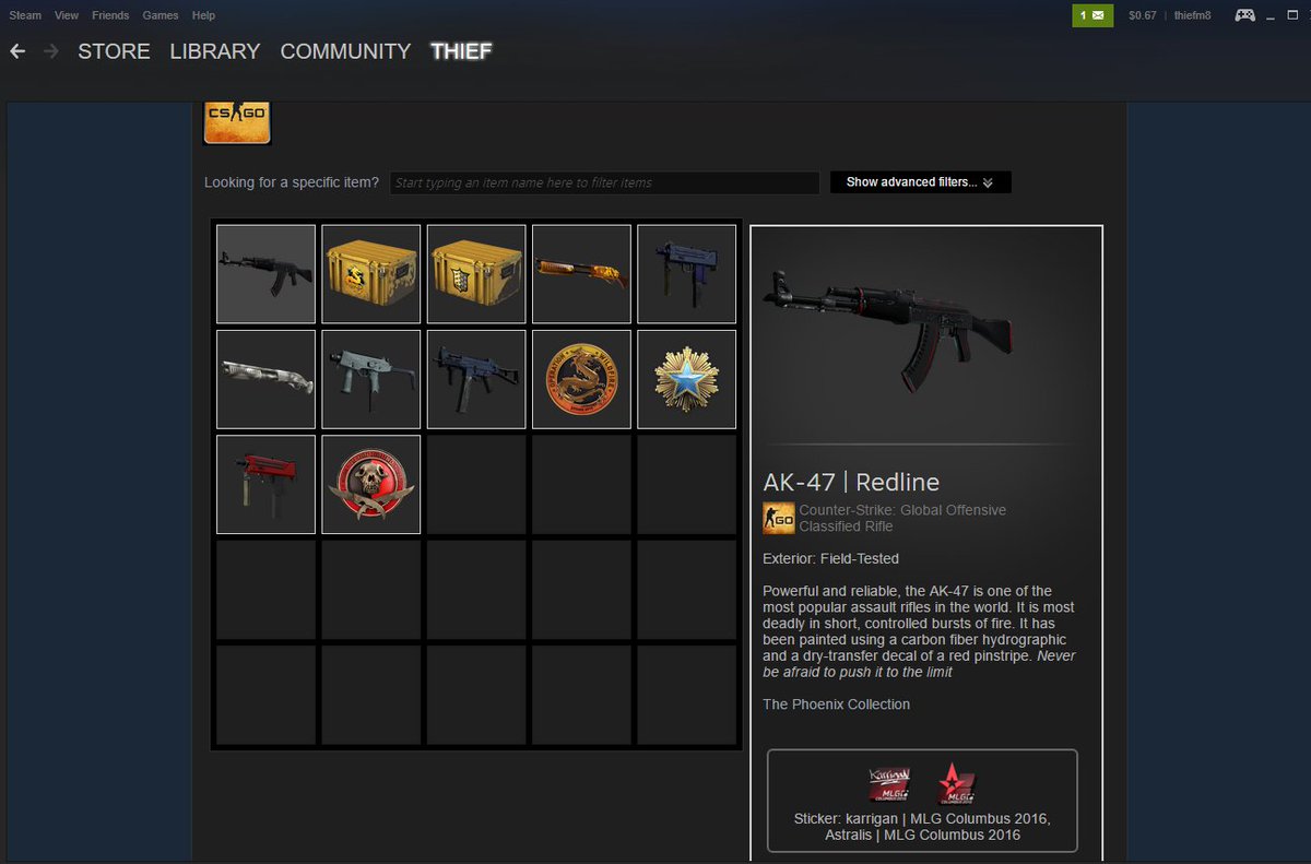 Thiefs's tweet photo. Don't play CS anymore. RT for a chance to win this. I'll pick winner tonight. https://t.co/XM8Ojw4WGb