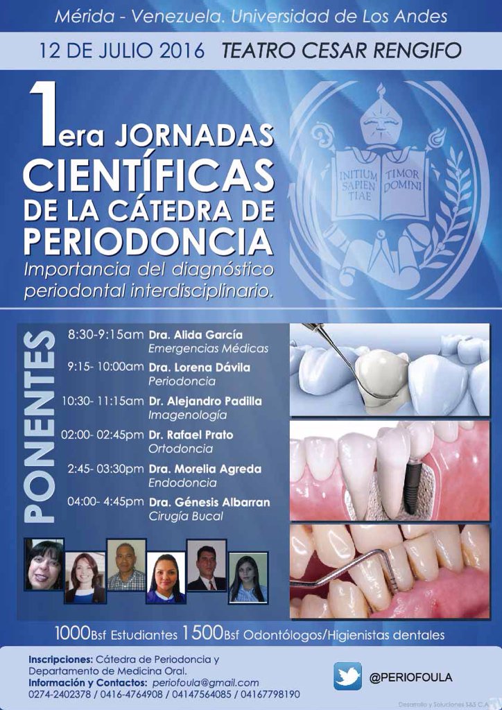 PERIOFOULA's tweet photo. I Jornadas Científicas de la Cátedra de Periodoncia https://t.co/vyENIZJmPf