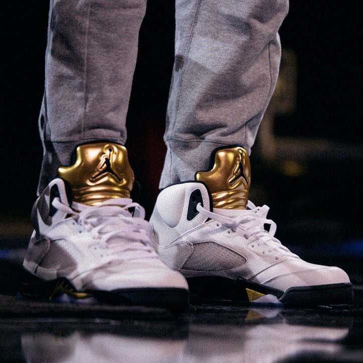 jordan 5 olympic on feet