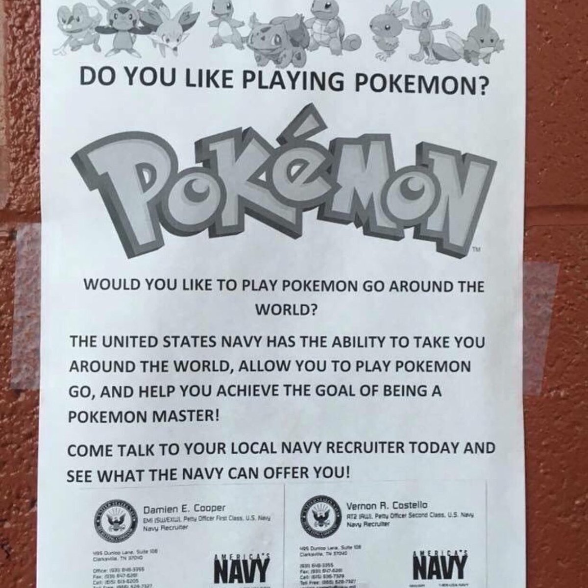 ThePokemonStop's tweet photo. Even the navy is on it https://t.co/O4hF1kd69s