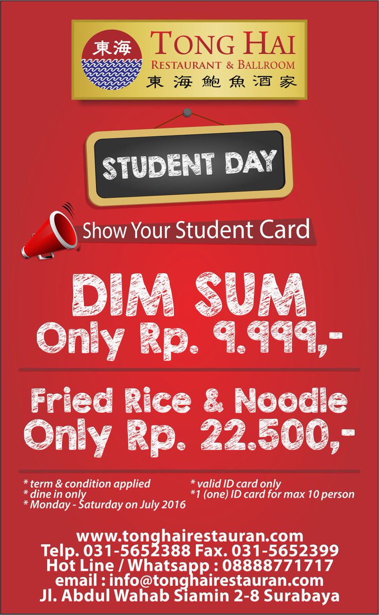 gocimall's tweet photo. show your student card get dim sum only IDR 9.999 . fried rice &amp; noodle only IDR 22.500.@Tonghaii @gocimall https://t.co/EmszslMIBY