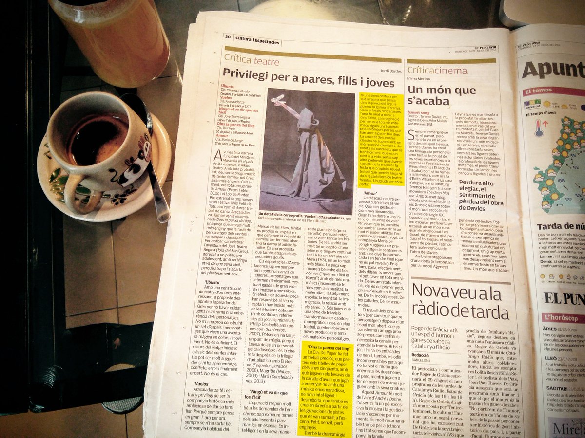 cia_depaper's tweet image. Ouieea quina CRÍTICA al @elpuntavui #dinslapanxadelllop @MiniGrec @Grec2016 @ViuelTeatre @tobligatori @fundaciomiro