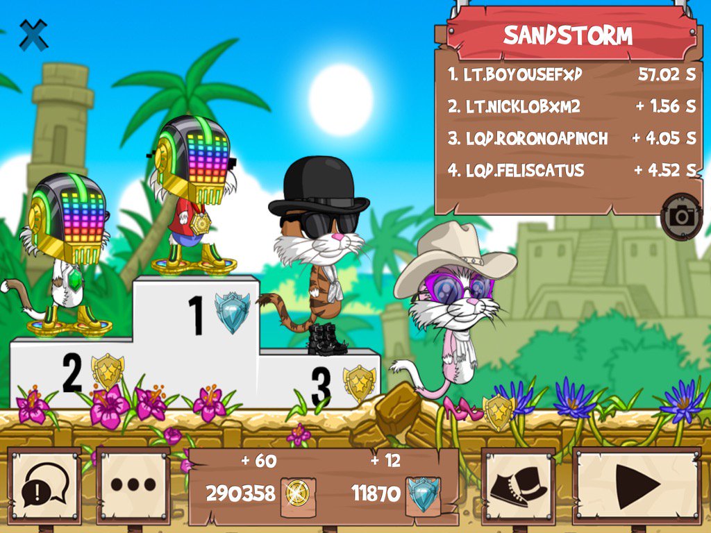 Xfr2BoYosef's tweet photo. Get on my level, son! #funrun2 #NickLOBXM2 #RoronoaPinch #feliscatus https://t.co/HMbz79pgCj