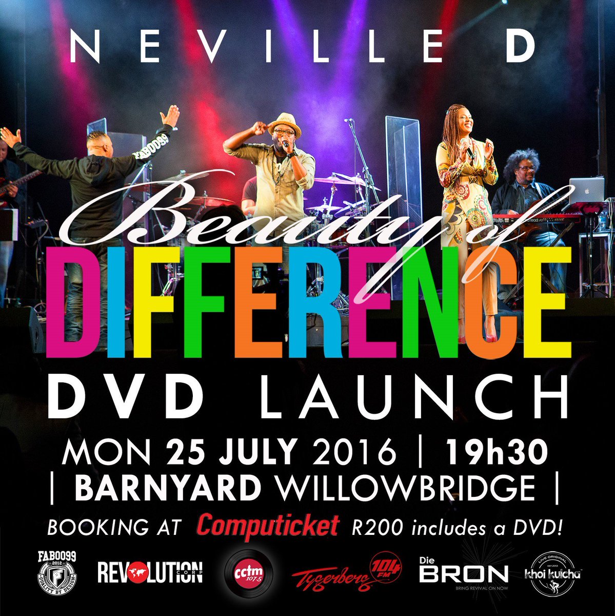 tbnafr's tweet photo. The official DVD launch will be held on Monday, 25 July at Barnyard Willowbridge from 19h30
#BODLive @NevilleDMusic https://t.co/7csJIkUw0B
