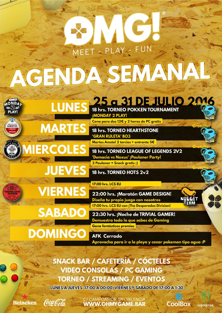 OhMyGameVLC's tweet photo. ¡Despedimos Julio como se merece! Liga @DeepGaming_ES, Trivial Gamer, Diseña tu juego con @NuggetTeamDev y mucho más https://t.co/ylC2aEcD3n