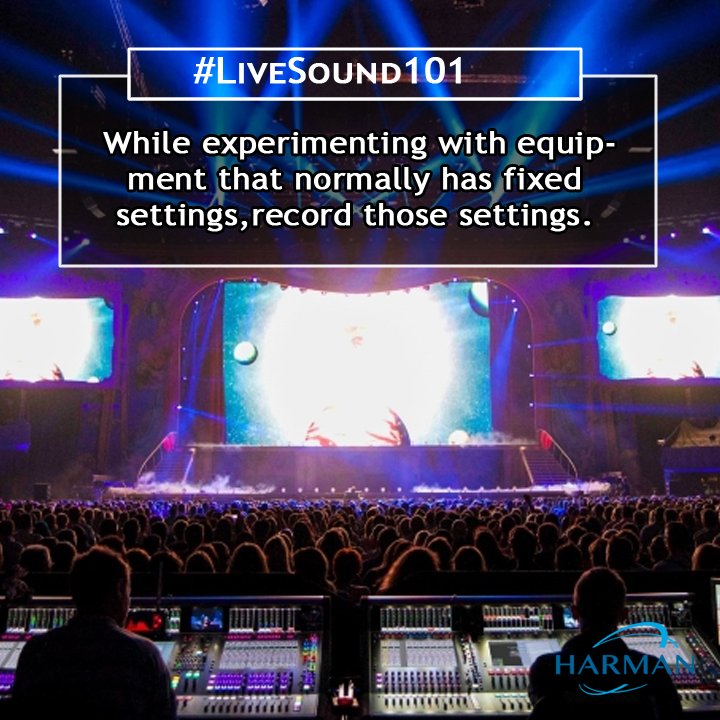 HarmanProIndia's tweet photo. Always record the settings!
#HarmanProIndia #LiveSound101 https://t.co/YeCoes7uHm