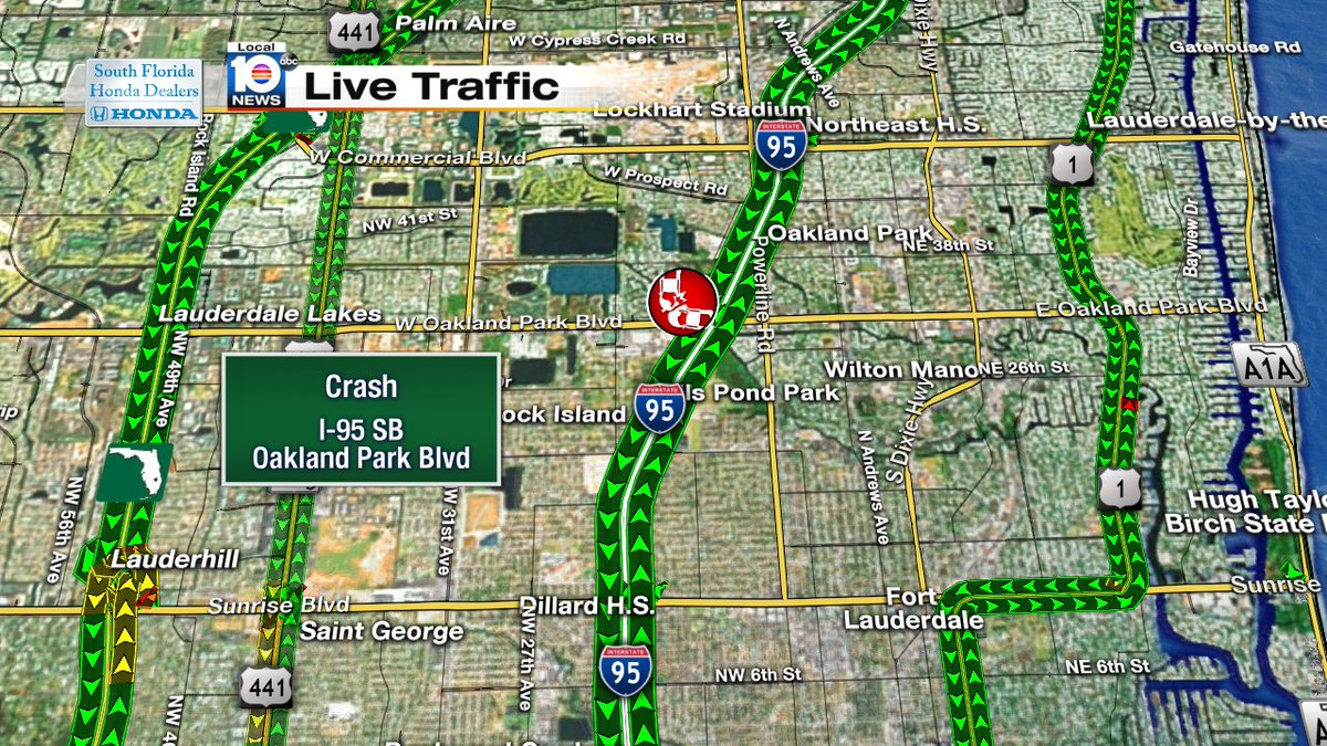 Crash on I-95 SB & Oakland Park Blvd #TRAFFIC https://t.co/RnsIS9IlxM