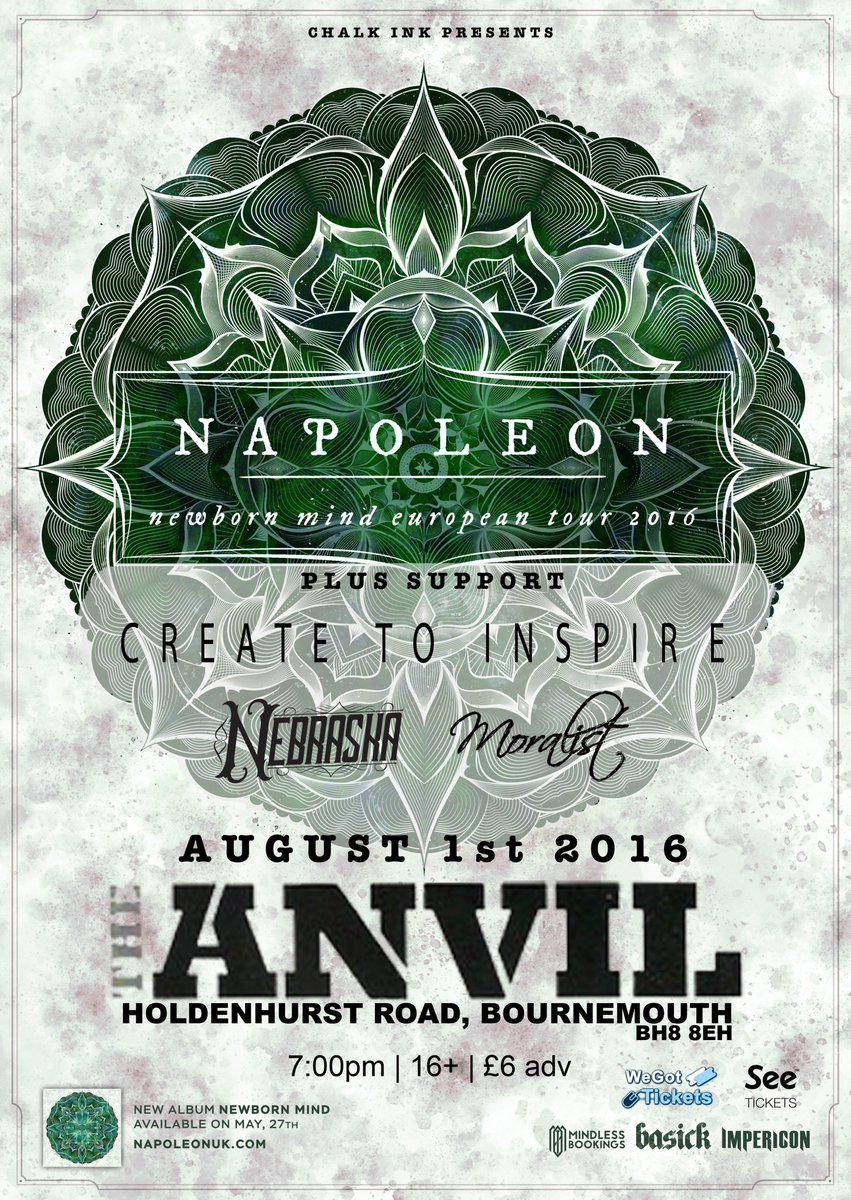 bournemouthlive's tweet photo. ONE WEEK: @Napoleonuk @CTIUKOfficial @NebraskaUK @mrlstuk
tickets on sale via https://t.co/08xylS1j2A : 50% sold! RT https://t.co/jieJ6vvMvn